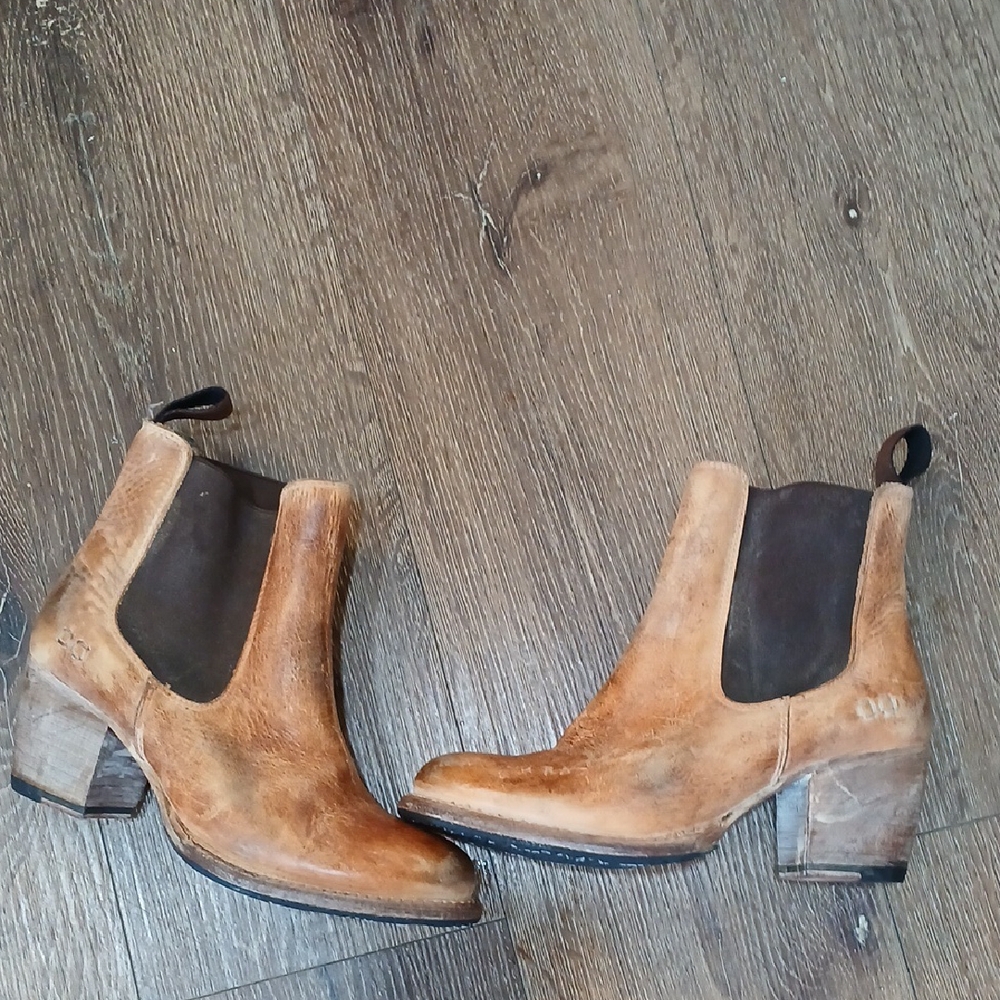 BED|STU Tan Leather Chelsea Ankle Boots
